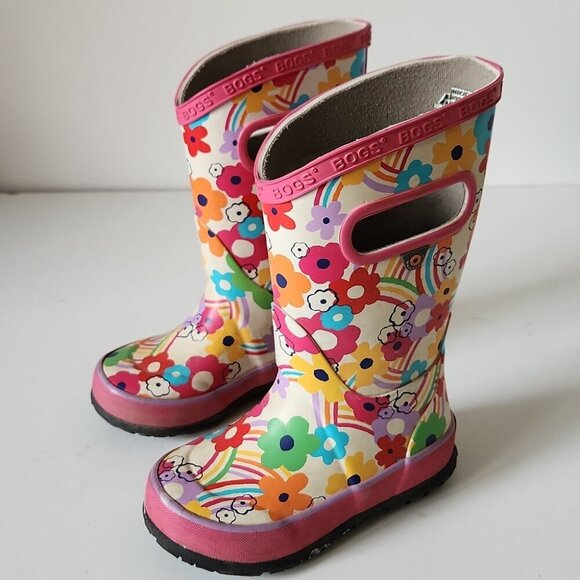 BOGS | Rain boots Rainbow Flower Kids Sz 8 - Picture 2 of 6